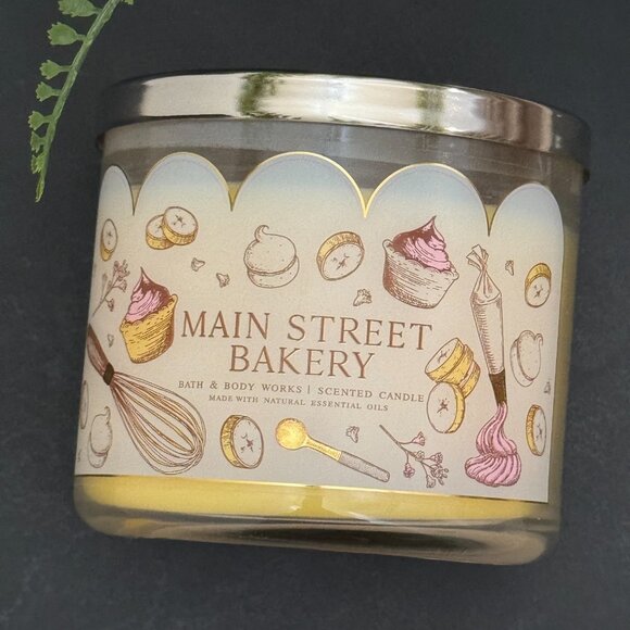 BBW Main Street Bakery Bath & Body Works 3 Wick Candle - Picture 5 of 10